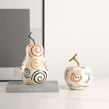 Swirling Elegance: Ceramic Pear Sculpture