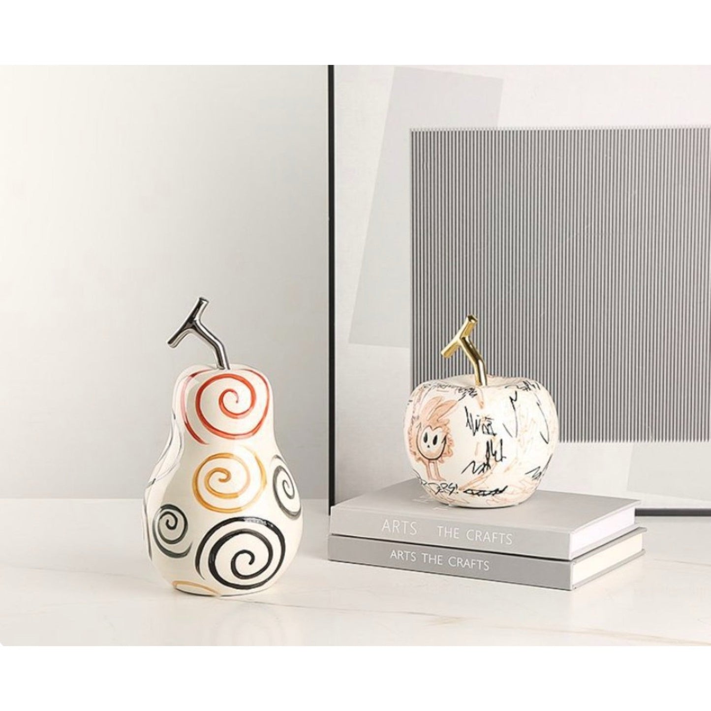 Swirling Elegance: Ceramic Pear Sculpture